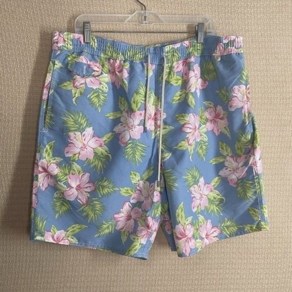 Polo Ralph Lauren‎ Blue/Pink/Green Floral Swim Shorts Trunks Men Size LT